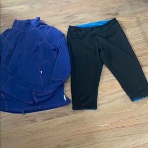 Zella live in jacket and matching reversible capri